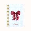 Red bow checkered weekly planner