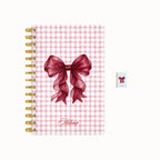 Red bow checkered weekly planner