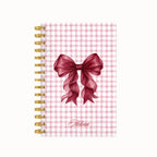 Red bow checkered weekly planner