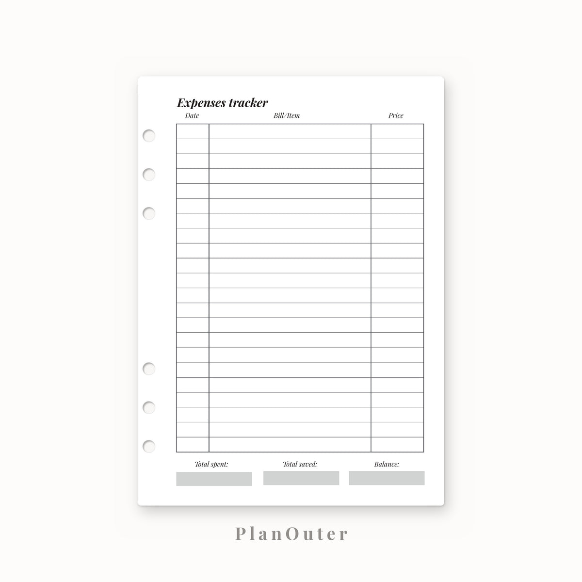 Daily Planner 2027 Insert
