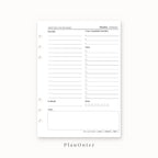 Daily Planner 2027 Insert
