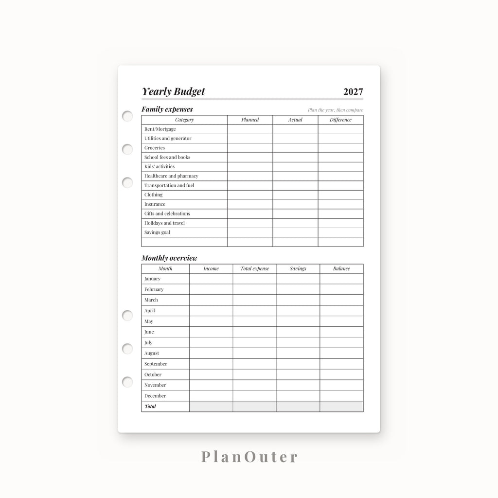 Mom Planner 2027 Insert