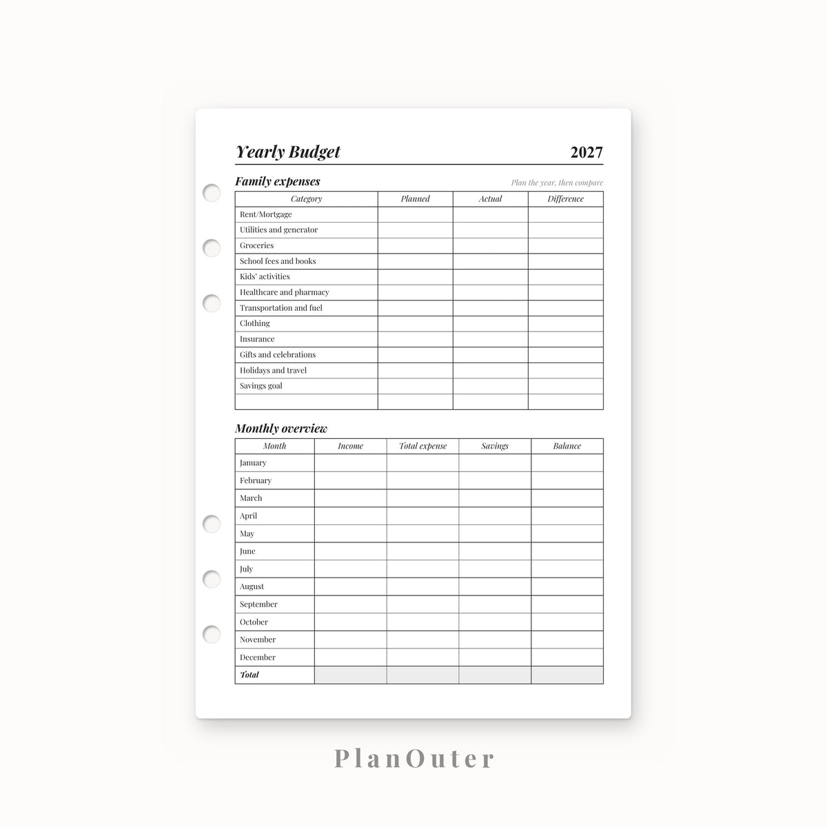 Mom Planner 2027 Insert