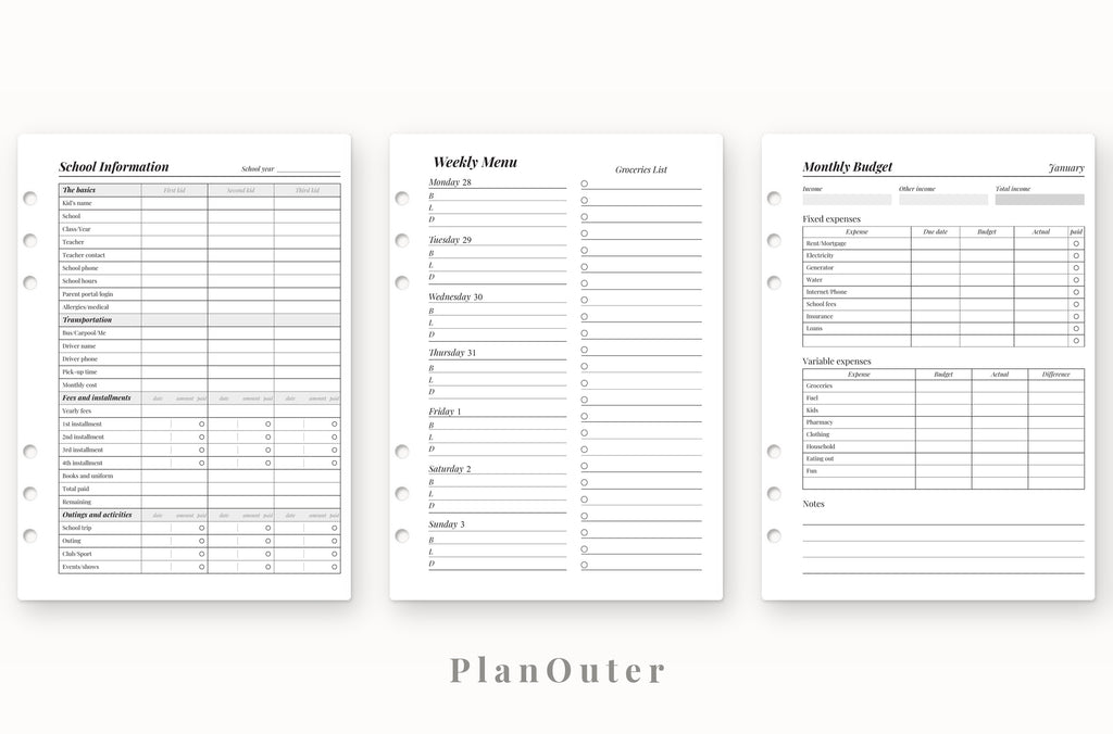 Mom Planner 2027 Insert