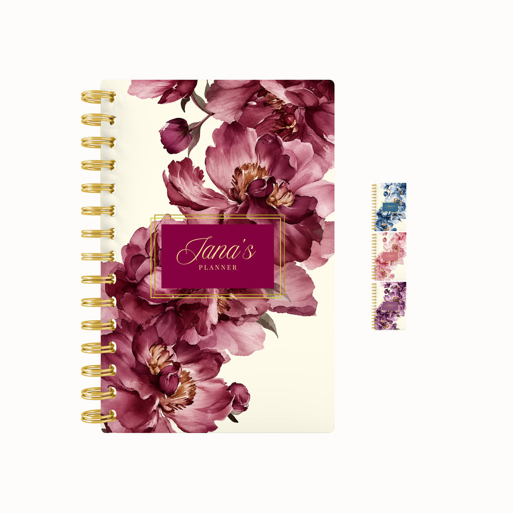 Marbled Flower Lined Notebook