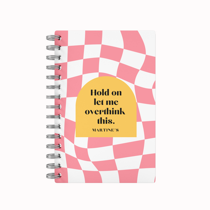 Checkered Peach Lined Notebook