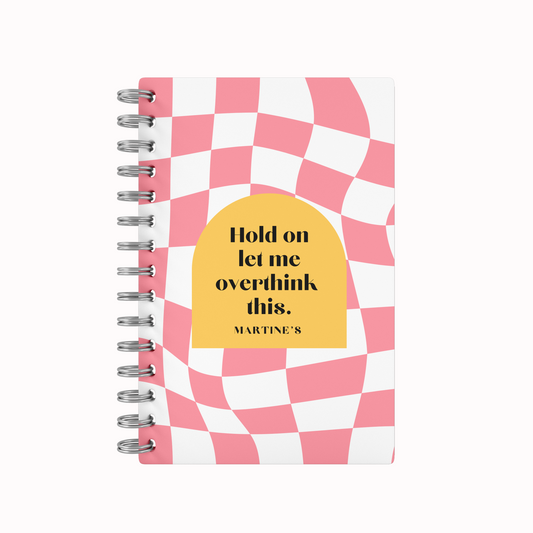Checkered Peach Lined Notebook