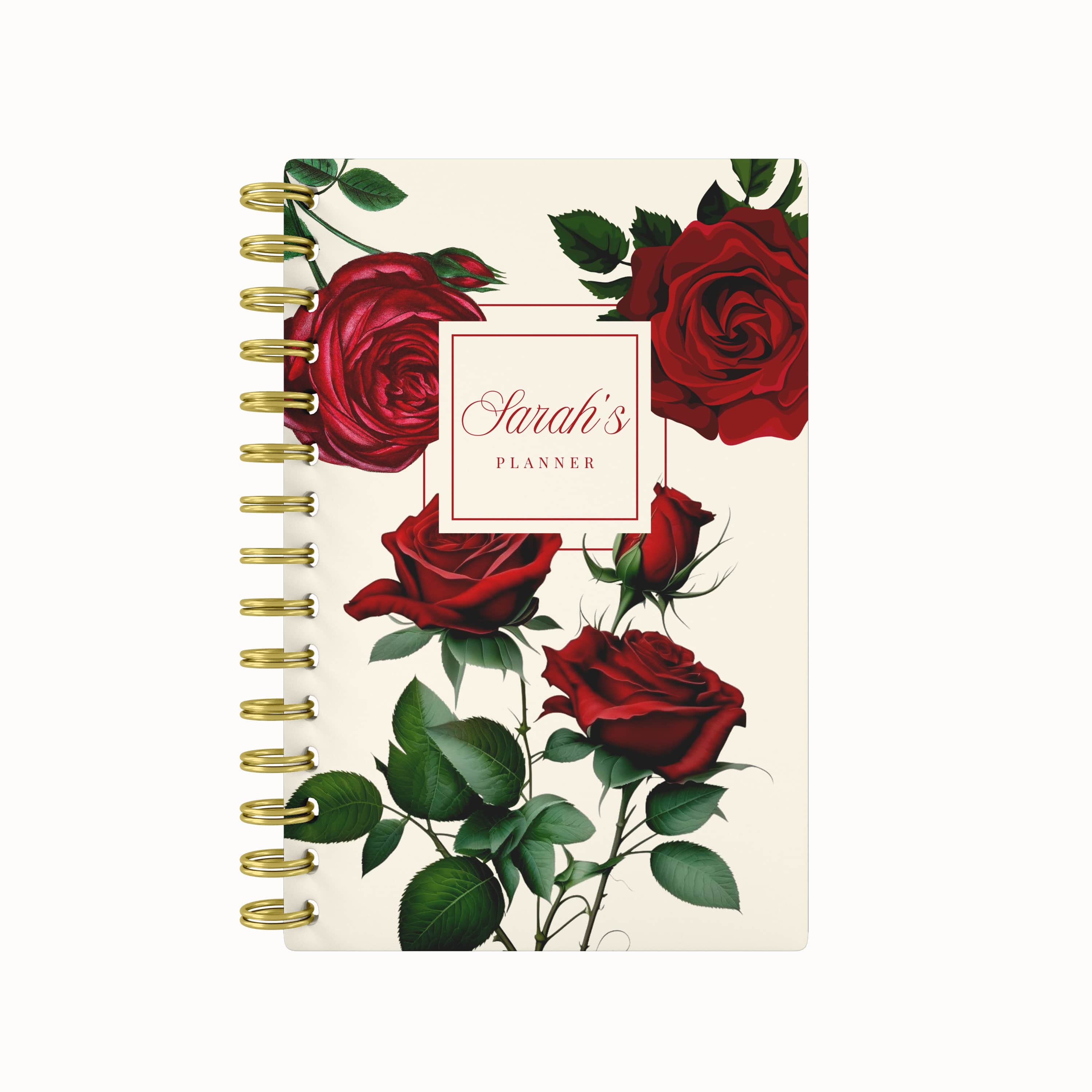 Royal Garden 2026 Desk Planner - Red