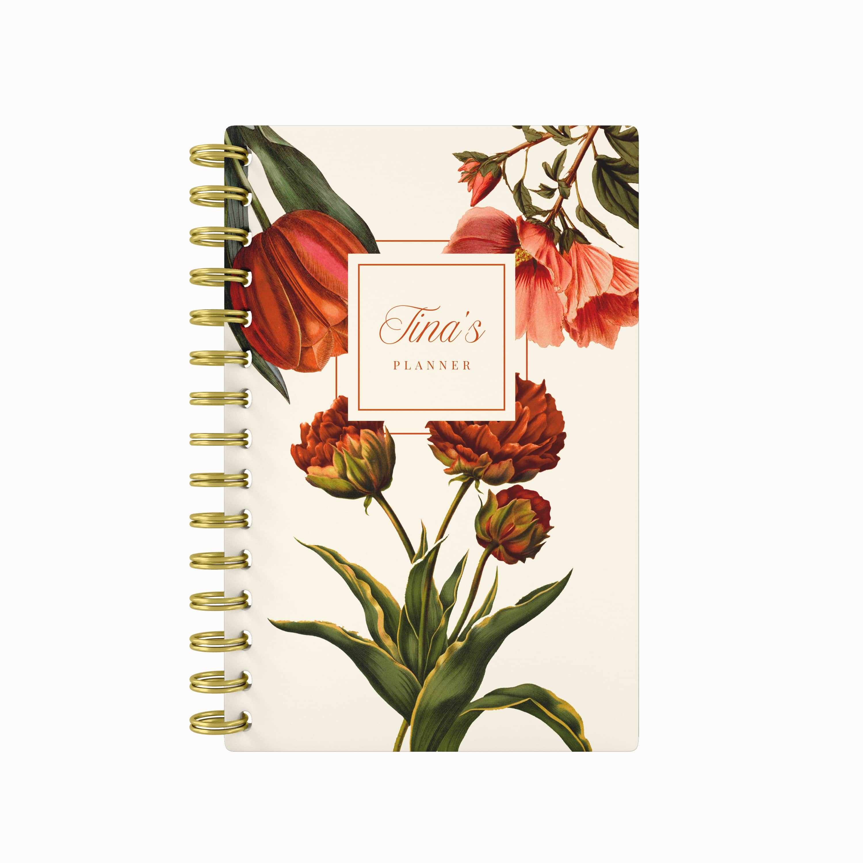 Royal Garden 2026 Desk Planner - Orange