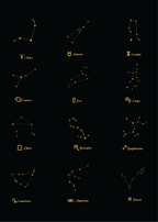 Leather Zodiac Sign Lined Notebook
