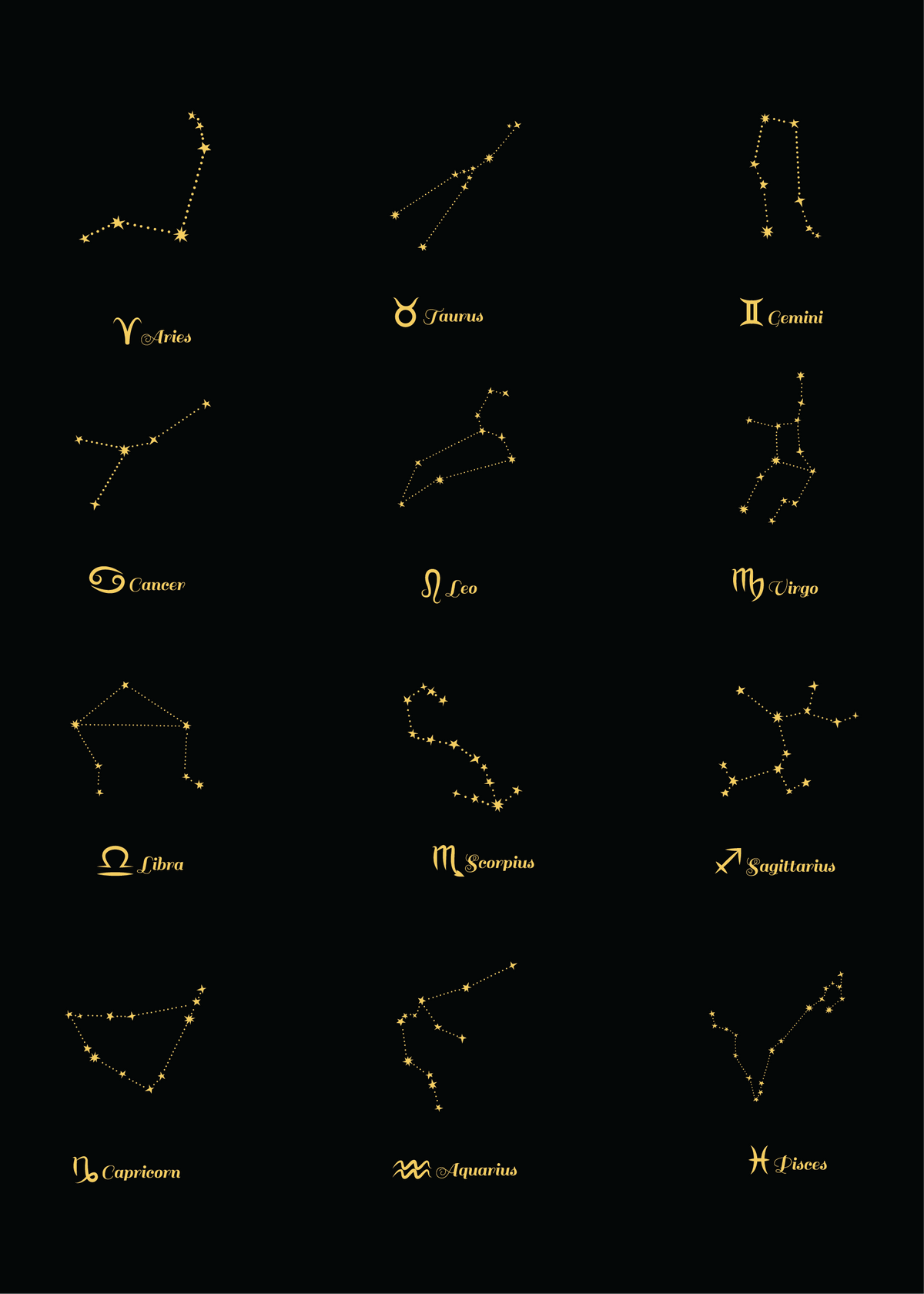 Leather Zodiac Sign Lined Notebook