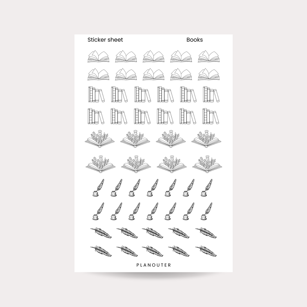 Books Sticker Sheet