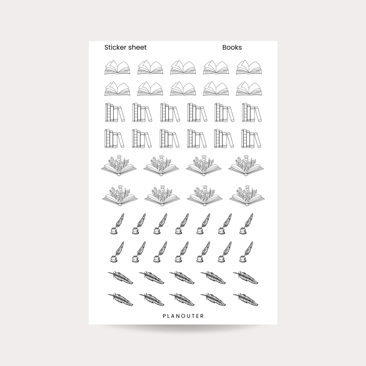 Books Sticker Sheet