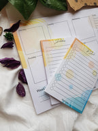Blue Terrazo Vertical Weekly Desk Planner