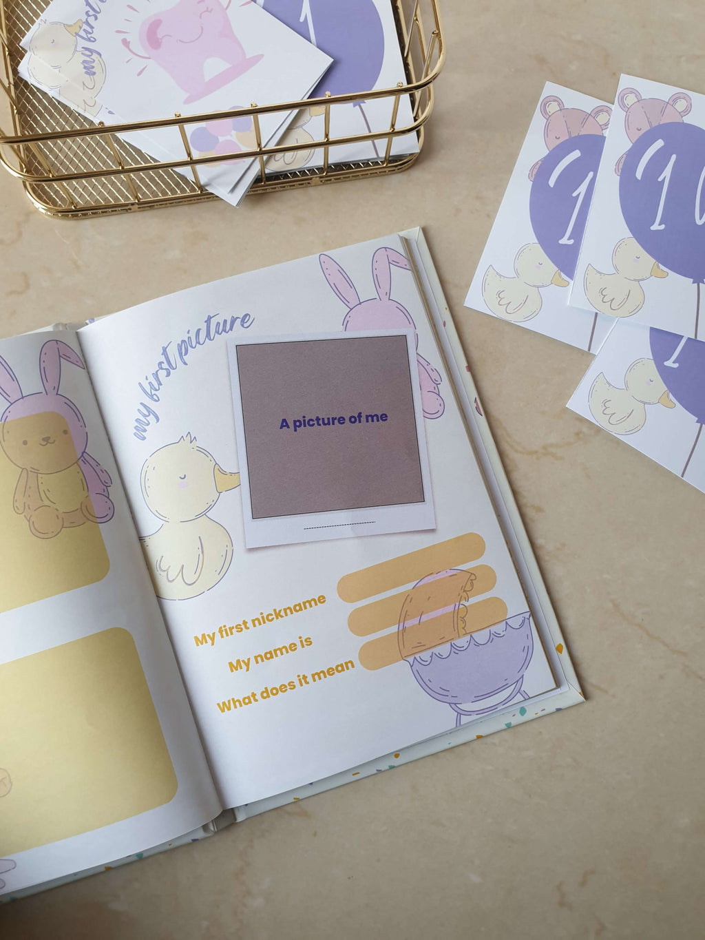 Baby's First Year Clouds Blue - Milestones Book