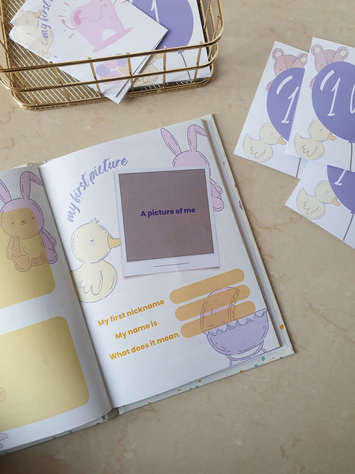 Baby's First Year Clouds Blue - Milestones Book