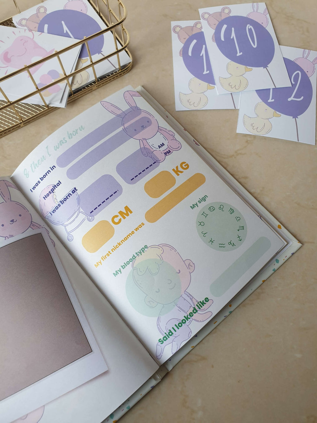 Baby's First Year Clouds Blue - Milestones Book