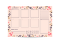 Beige Floral Weekly Desk Planner