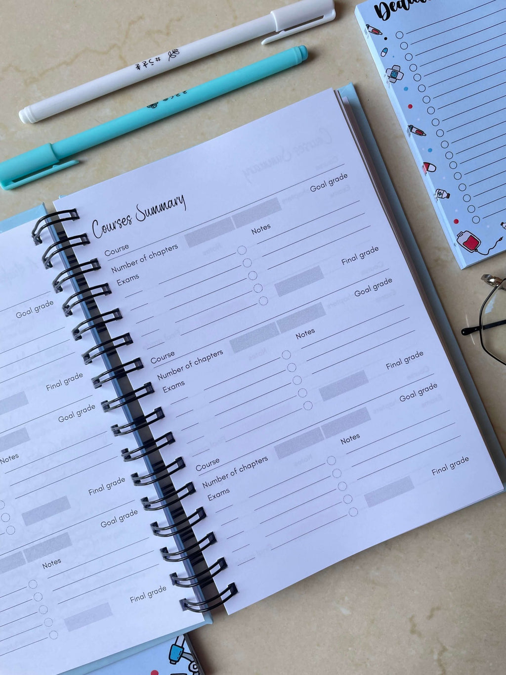 Aesthetic Florals Pink Student Planner
