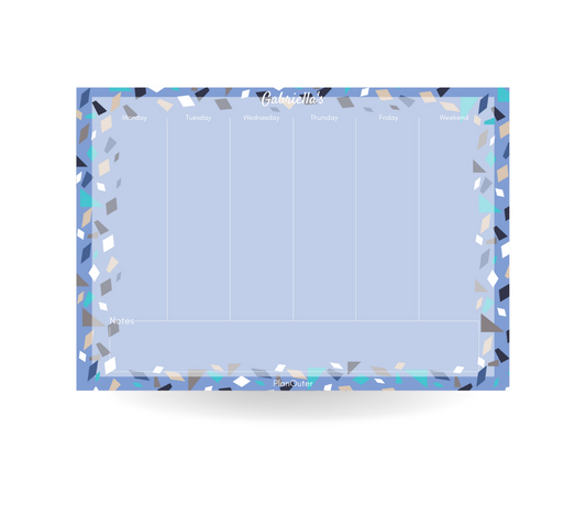Blue Terrazo Vertical Weekly Desk Planner