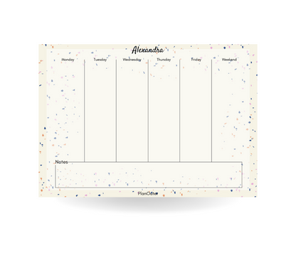 Beige Terrazo Vertical Weekly Desk Planner