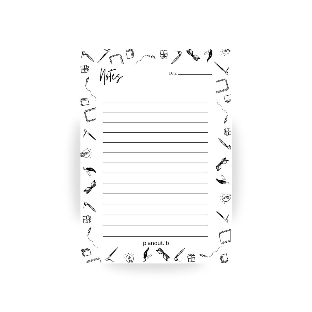 Black and White Notes Notepad