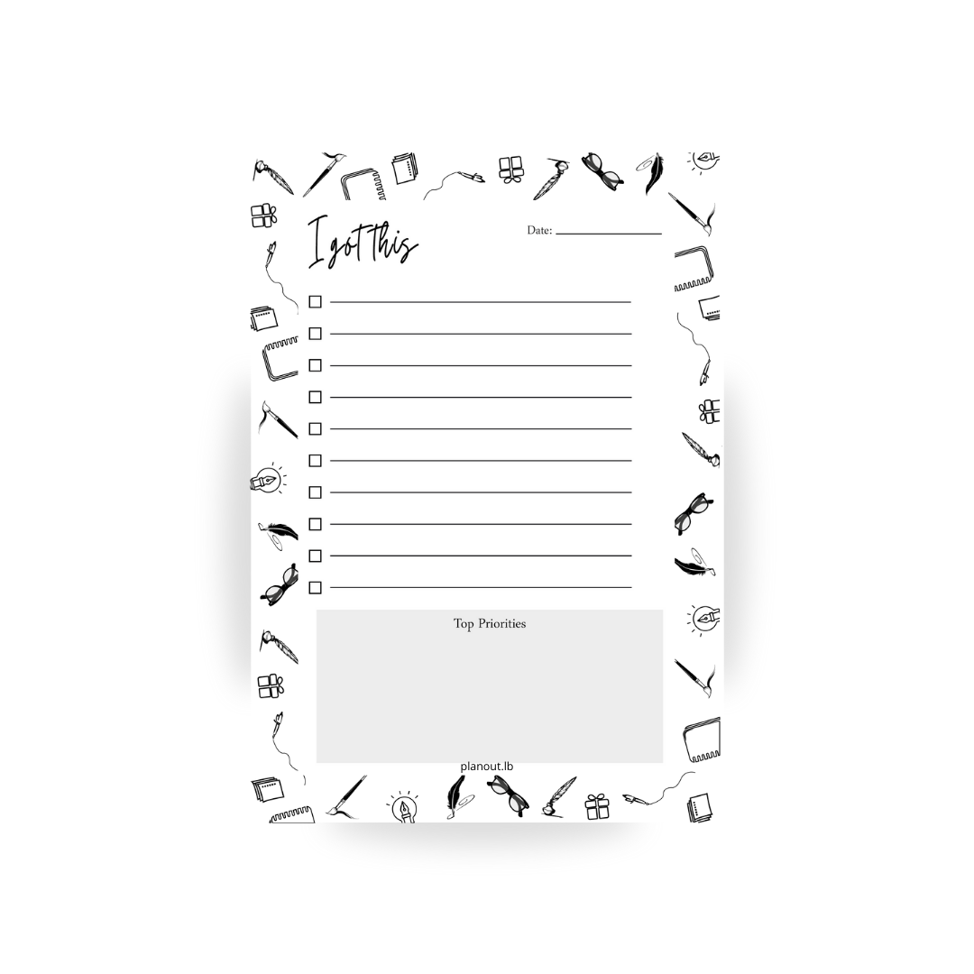 Black and White Notes Notepad