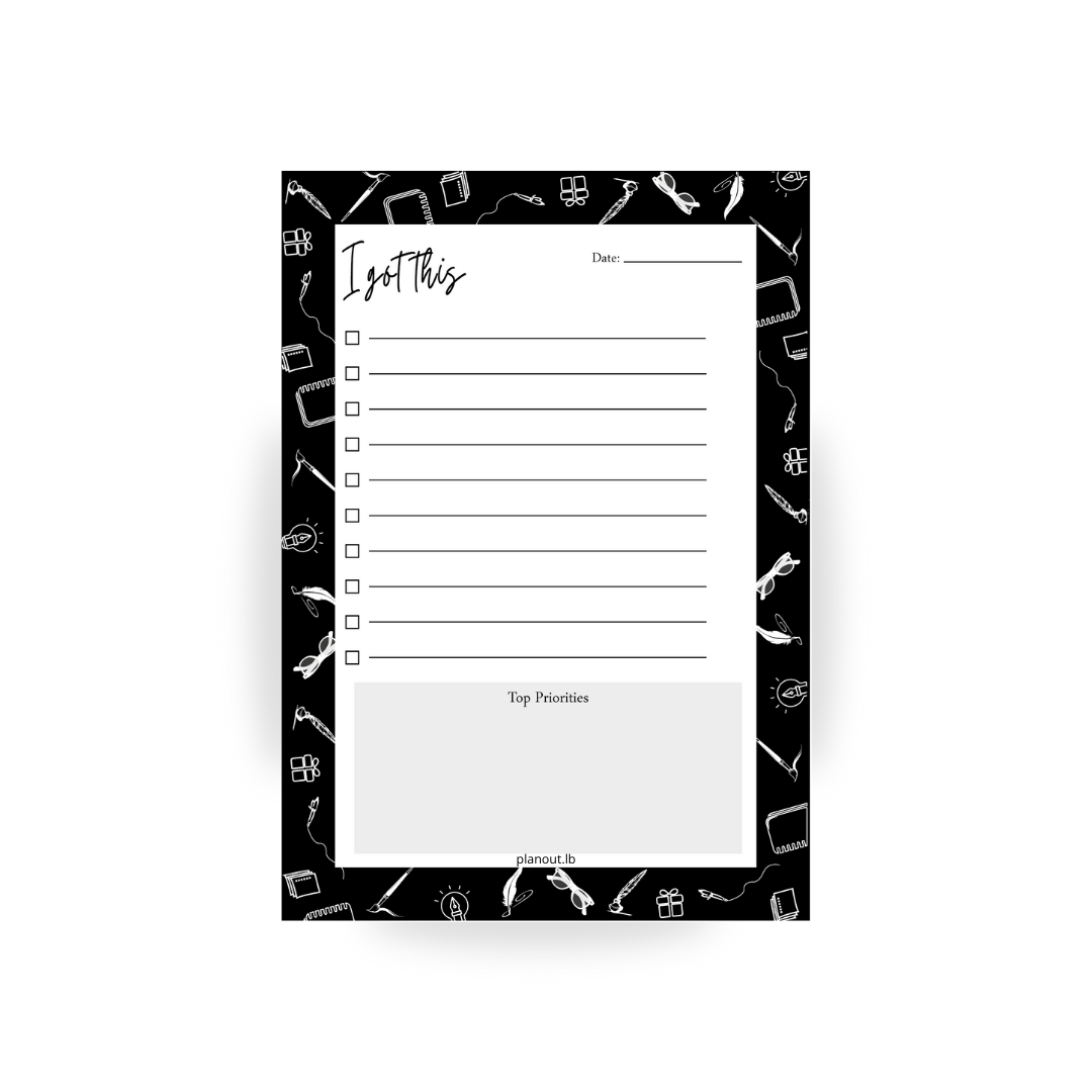 Black and White Notes Notepad